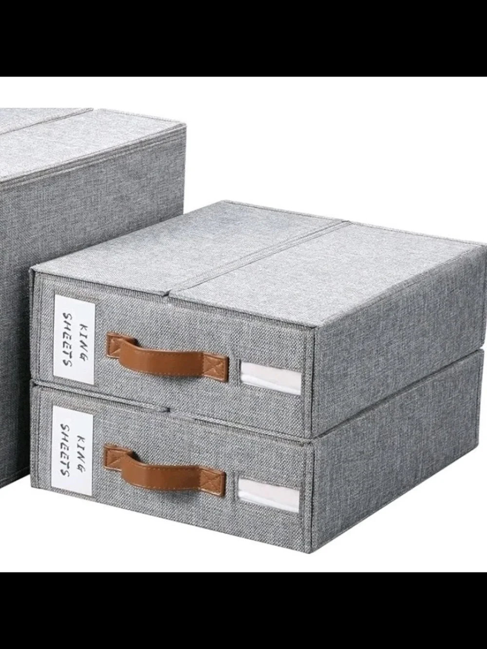 Bed Sheet Organizer 6 Pack Stackable Gray